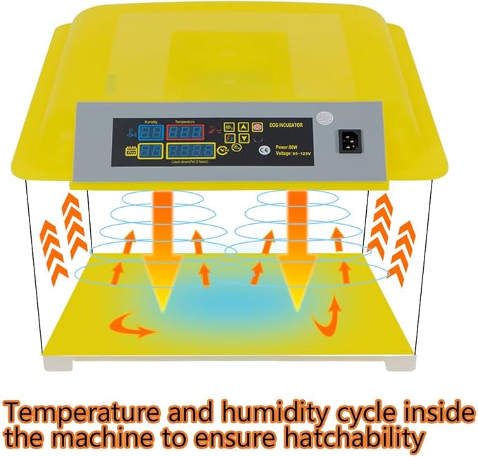 Egg Incubator Automatic Digital Hatcher Machine with Turning Temperature Control for Hatching Chicken Duck Goose Quail (48 Eggs)
