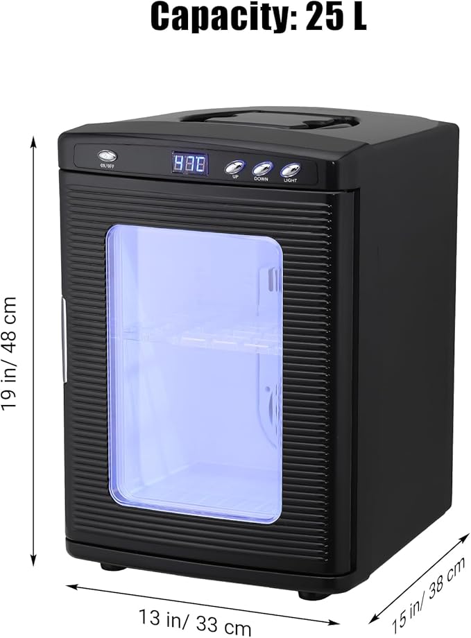 25L Egg Incubator for Hatching Eggs, Digital Reptile Incubator with Intelligent Temperature Control 10–60°C, Portable Chicken Quail Turtle Egg Hatching Incubator with LCD Display, Black