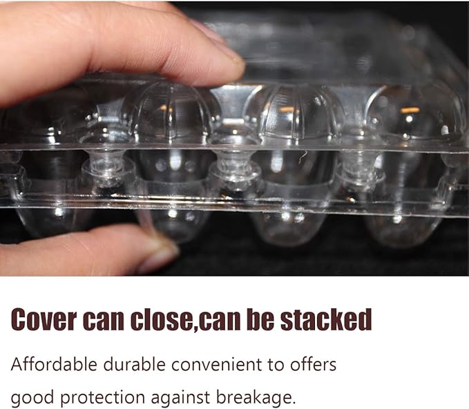 Loving Basso 100 PCS Quail Egg Cartons Plastic Bulk,12 Grids Clear Storage Holders with Lids and Rubber Band,Reusable Quail Eggs Carton Trays for Quail,Pheasant,Pigeon Eggs