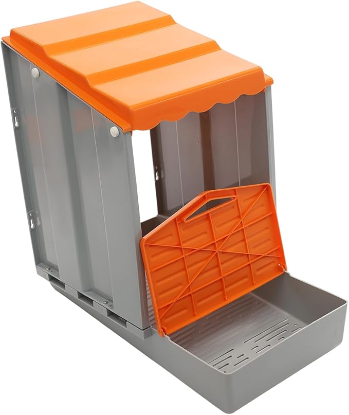 Chicken Nesting Box, 4 Compartments PP Nesting Box, Wall Mountable Nesting Boxes with Inclined Top, Drain Holes & Resting Platform for Chicken and Poultry to Collect Eggs