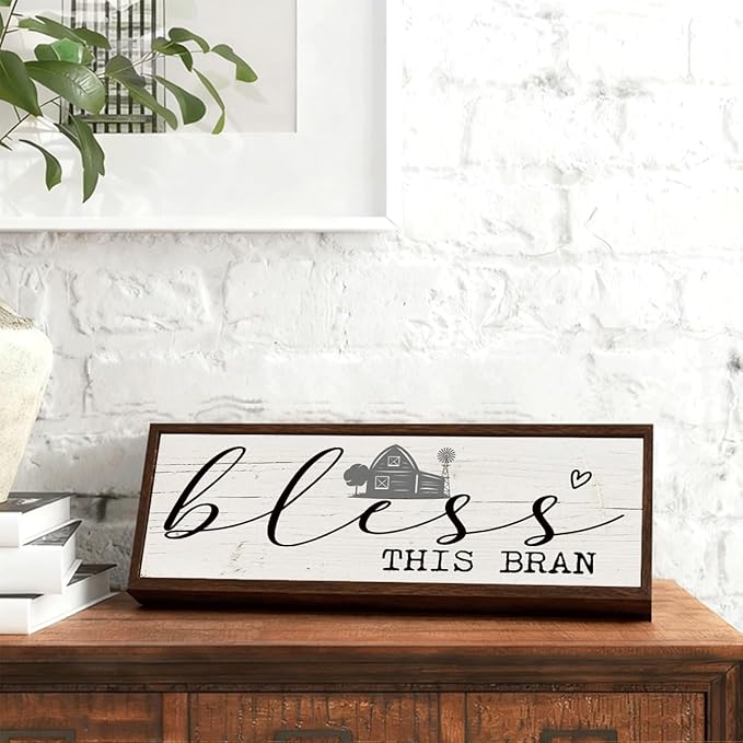 Bless This Barn Sign, Wall Decors Art, Decorative Wooden Signs Decor, Farmhouse Wall Decoration, Tabletop Decors, Country Style Home Decor, Bar Owner Gift 9.5x3.1x1 inches