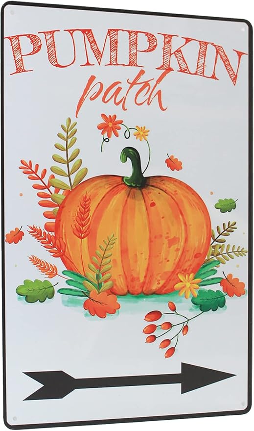 Fall Harvest Vintage Metal Tin Signs Pumpkins Patch Outdoor Decor Pumpkin Lover Gift Fall Decor 8X12 Inches