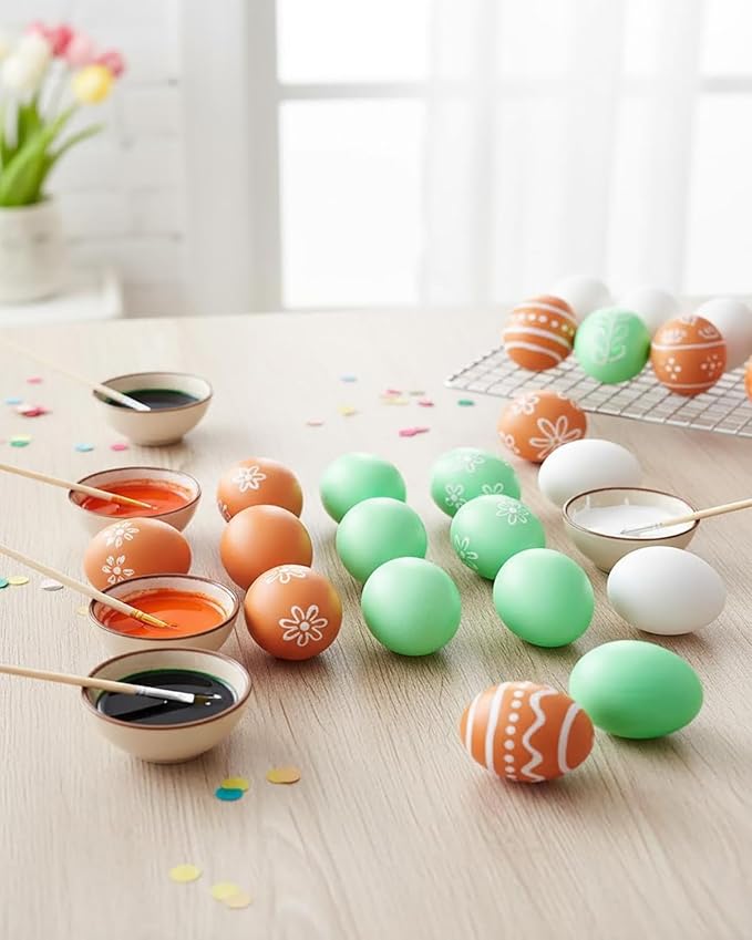 16 Pcs Wooden Dummy Nest Eggs - Faux Fake Eggs for Laying Hens, Poultry Training Mannequin Eggs
