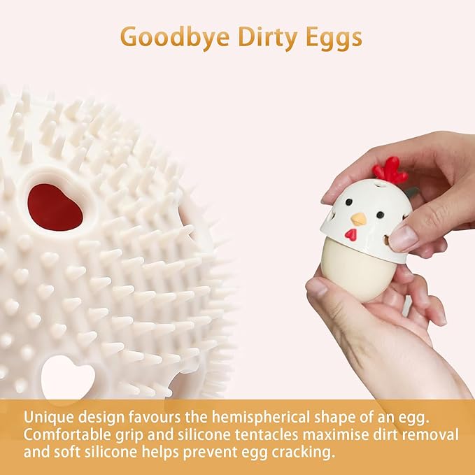 Egg Washer for Fresh Eggs, Egg Brush for Cleaning Fresh Eggs, Egg Cleaner for Fresh Eggs, Good Egg Brush, Cleaning Tools for Egg Washer -1 Pack (White)