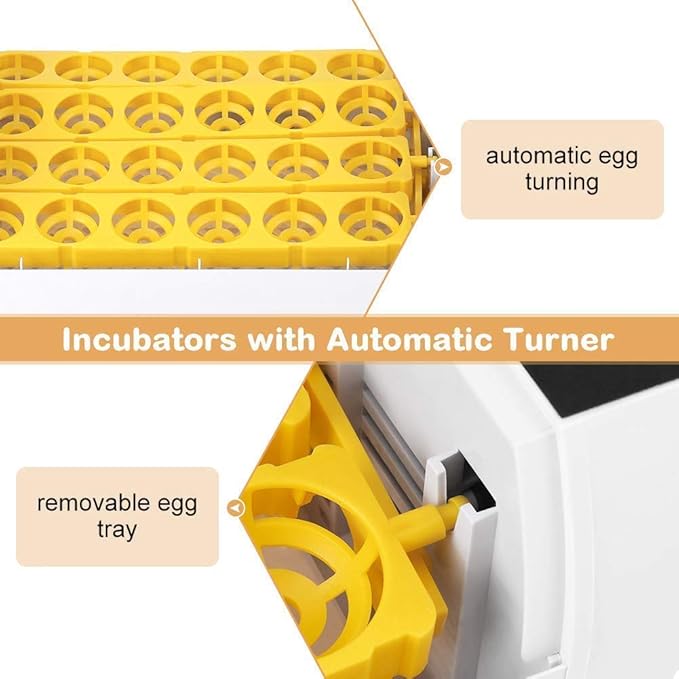 Egg Incubator Automatic Turning Digital Poultry with Temperature Control Breeder for Hatching Chicken Duck Goose Quail Birds Turkey, 48 Eggs