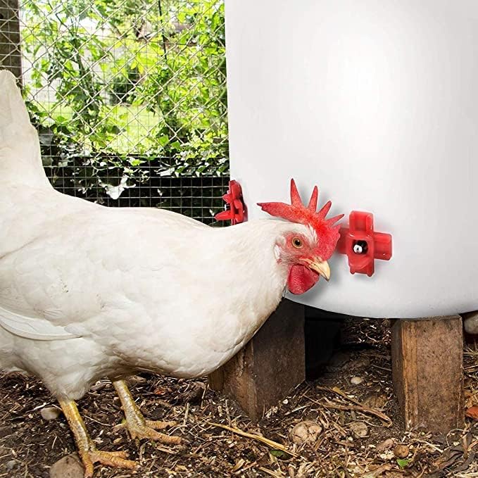 20 Pack Horizontal Chicken Nipples Waterer - Easy Install Automatic Chicken Water Feeder, Poultry Nipples Side Mount Drinkers for Quail Duck