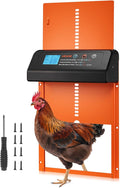 VEVOR Automatic Chicken Coop Door, Battery Powered Chicken Coop Door with Timer & Manual Setting, Anti-Pinch Security, Durable Aluminum Alloy, Chick Run Gate Opener with Waterproof Sealing, Orange