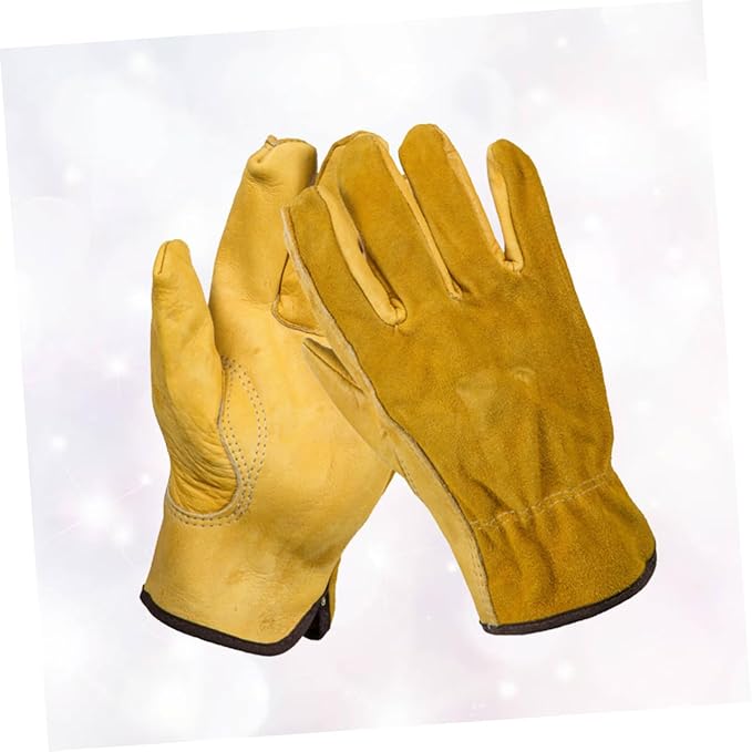 jojofuny 1pair Cattle Leather Protective Gardening Gloves Puncture-resistant for Electric Welding Cowhide Xl Easy to Clean for Garden Work and Handling Tasks