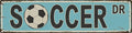 Soccer Dr Metal Sign 4x16in Rustic Sports Plaque for Office Wall Decor Coach Gift
