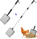 3 in 1 Stretchable Chicken Poop Scooper Chicken Coop Accessories Sifting Shovel for Chicken Coop Chicken Litter Scoop Supplies Separating Poo and Debris from Sand(22.4 to 50 Inch)