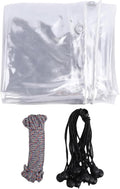 Chicken Coop Cover, 2x3m Transparent PVC Windproof Water Proof Winter Protection Cover with 14 Elastic Straps and 10m Rope, for Porch Fences Courtyards Roofs Carports