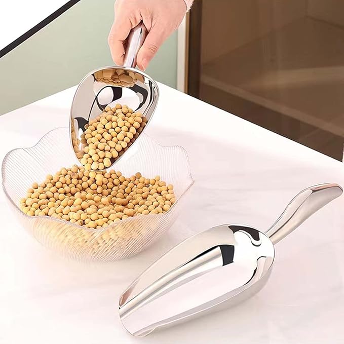 Stainless Steel Ice Scoop - Mini Ice Scoop for Freezer, Heavy Duty, Dishwasher Safe, 5 OZ