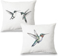 Hummingbirds Pillow Covers 18x18 Inch Set of 2, Hummingbird Throw Pillow Cases for Home Bedroom Living Room Decor, Gifts for Bird Lovers Decorative