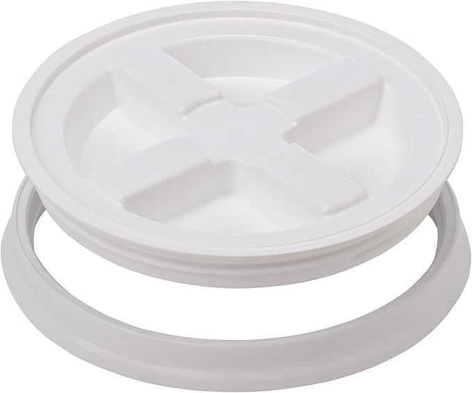 House Naturals 6 Gallon Food Grade BPA Free Made in USA Blue Bucket Pail with White Airtight Screw On Lid (Pack of 2)