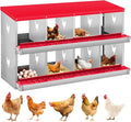 Chicken Nesting Box, 8 Compartment Metal Nesting Box,Wall Mount Chicken Nesting Boxes for Laying Eggs,Easy Egg Collection,8 Room Nest Boxes for Chickens