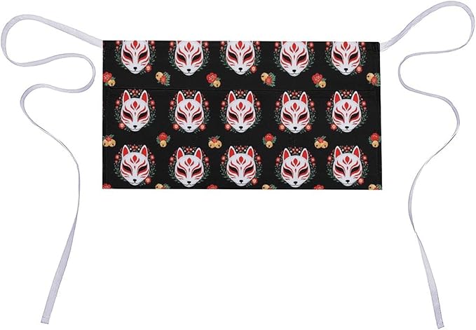 Unisex Apron for Cooking Server Waitress Half Waist Apron with 3 Pockets