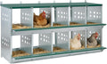 10 Compartment Metal Chicken Nesting Box, Roll Out Hen Laying Box for Easy Egg Collection, Wall Mount Poultry Nest Box for Backyard Chickens, Green, 53" L x 16" W x 26.30" H