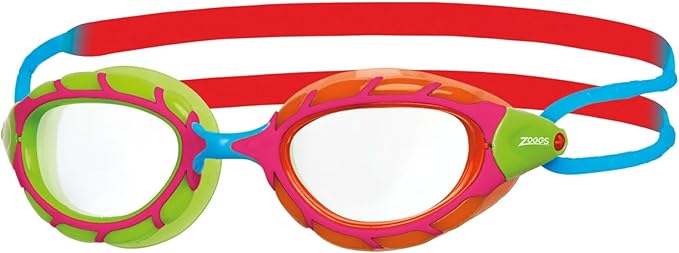Zoggs Junior Predator Anti-Fog UV Protection Adjustable Strap No-Leak Comfortable Soft Silicone Swimming Goggles, 6-14 Years