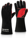 ARCCAPTAIN Leather Forge Welding Gloves, Heat/Fire Resistant 16 inches Gloves for Stick,Mig,Tig,Forge,BBQ,Grill,Fireplace,Wood Stove,Furnace,Oven,Pot