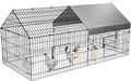 PawGiant Chicken Coop, Chicken Run Pen for Yard with Cover Outdoor Metal Portable Chicken Tractor Cage Enclosure Crate Outside for Small Animals Duck Rabbit Hen 86"×40"