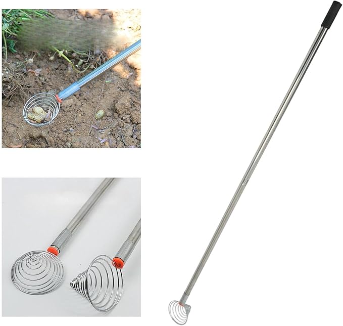 Peanut Picker, Nut Gatherer,Pick Eggs Gatherer, Lightweight Easy to Use Multipurpose Harvester Stainless Steel Potato Picking Tool 107cm/42.13inch
