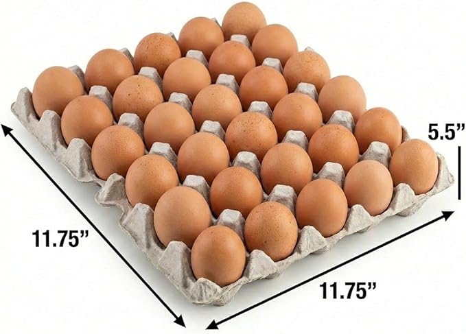 75-Pack Cardboard Egg Trays, Holds 30 Eggs - Made in USA Eco-Friendly Paper Pulp Egg Cartons for Storage, Organization and Farm Fresh Eggs (75)