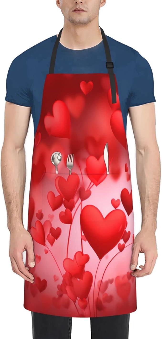 Shark Jumping Home Aprons 2 Pockets 33"×28" for Men Women, Ocean Sea Waterproof Kitchen Cooking Bib