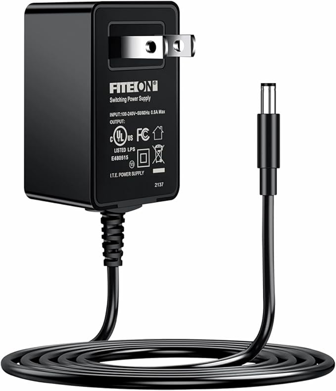 FITE ON DC 9V Adapter Compatible with ChickenGuard Automatic Chicken Coop Door openers; Models S5, P5, X5, PRO, PRO Solar Electric Auto Chicken Coop Door Power Supply Cord Cable Charger (5FT/1.5M)