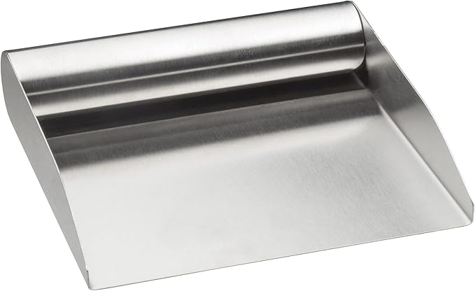 HIC Kitchen Food Scoop, 18/8 Stainless Steel, Wide Mouth, For Transferring Chopped Ingredients And Scraping Pastry Dough, 6-Inch