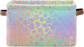 JIPONI Rainbow Leopard Fabric Storage Bins for Shelves, Decorative Storage baskets for organizing, Closet Organizer with Handle for Cloth, Toys, Bedrooms, Farmhouse