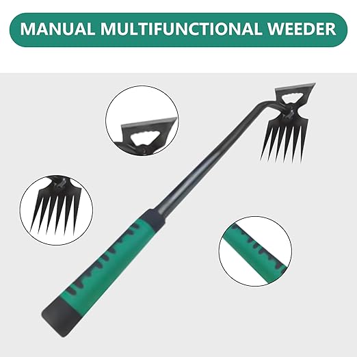 3pcs Outdoor Garden Weed Puller Tool with 5/6/11 Teeth Artifact Uprooting Weeding Tool Suitable for Backyard Farm Weeding