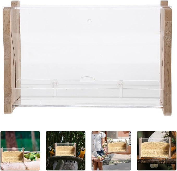 Rutin Chicken Automatic Food Feeder Clear Acrylic Parrot Bird Feeding Container Multi Use for Rutin Chickens Easy to Capacity for Home Pet Store