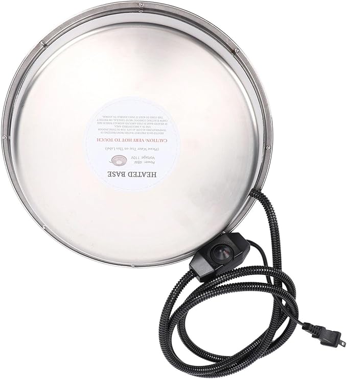 Chicken Water Heater, Thermostat Control Heated Poultry Waterer Base Overheat Protection Poultry Drinker Heater Base for Metal Plastic Poultry Drinker