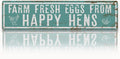 Rustic Farmhouse Style Chicken Coop Sign, Metal Egg Stand Signs, Farm Fresh Eggs from Happy Hens, Retro Metal Tin Sign, Farmhouse Decor, Backyard Hen House Gift 15.8x4 Inch