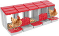 Chicken Nesting Boxes 5 Compartment PP Nesting Box with Inclined Nesting Boxes & Vented Holes Wall Mount Chicken Laying Boxes for Chicken Coop (Red)