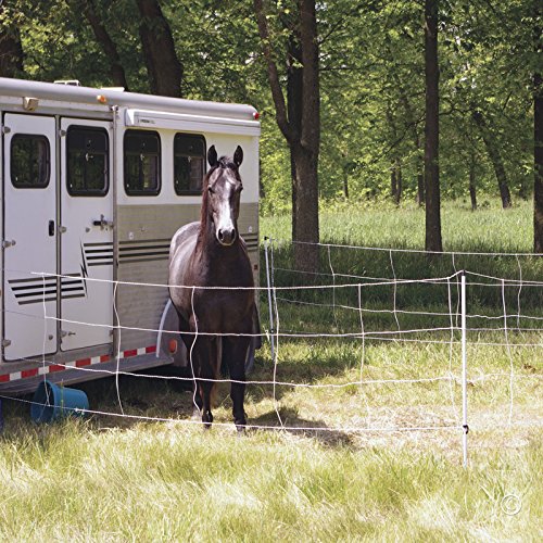 Premier 1 Horse QuikFence® Electric Netting | White/Black Double Spike – 48"H x 50'L
