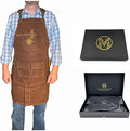 Mt Diablo 16oz - Woodworking Apron - Work Apron with Duck Weave Paraffin Waxed Canvas, Genuine Leather - Fits XS-XL