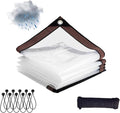 Heavy Duty Waterproof Tarp, 8x21FT Clear Vinyl PVC Tarps with Grommets and Reinforced Edges, Tear-Resistant Plastic Tarpaulin for Pavilion Camping Greenhouse Chicken Coop Cover