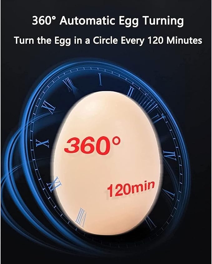 30 Eggs Incubator Automatic Turning and Digital LED Display Temperature Control Hatching Poultry for Chickens Ducks Goose Birds