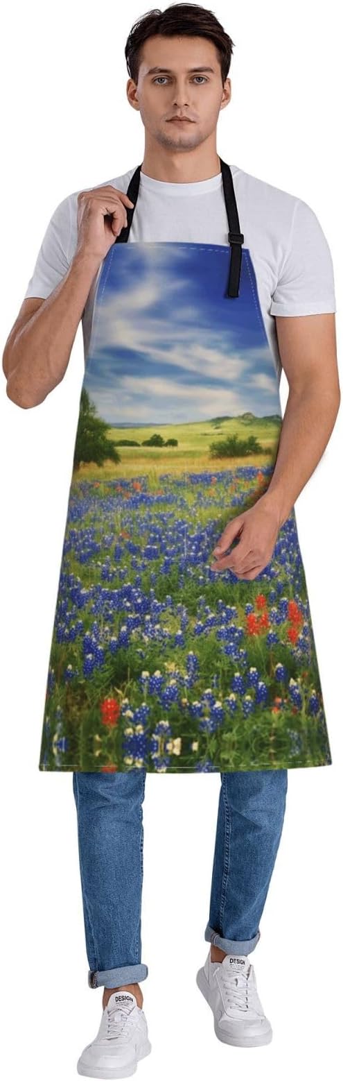 Kitchen Aprons for Men Women Waterproof Apron with 2 Pockets Whale Tail Apron Adjustable Bib Aprons