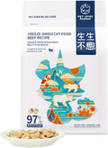 Freeze-Dried Cat Food, 97% Animal Origin Soft Dry Raw Food for Cats, High Protein Healthy Freeze Dried Cat Treat & Topper (Beef Recipe - 14 Ounce)