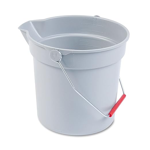Rubbermaid Commercial 2963-GRAY 10Qt Round Brute Bucket Gray