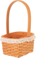 HEALLILY Handwoven Wooden Flower Basket for Eggs and Candy Natural Wood Spring Picnic Organizer Small Decorative Woven Storage for Home and Table Unique Idea for Housewarming