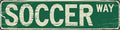 Soccer Way Metal Sign 4x16in Vintage Street Plaque for Game Room Wall Decor Sports Fan Gift