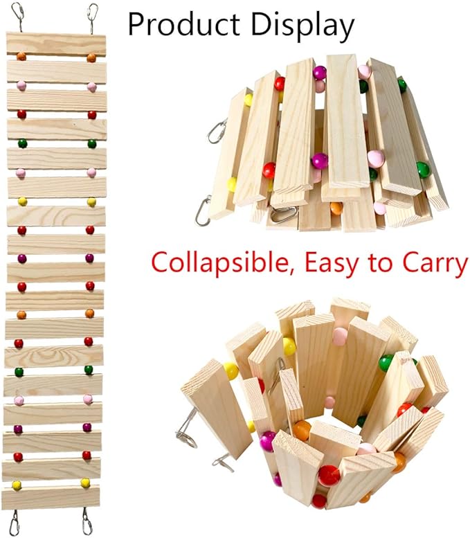 Vehomy Chicken Coop Toy Chicken Toys for Hens Natural Wood Chicken Ladder Chicken Swing Chicken Perch for Birds Poultry Rooster Chicks L