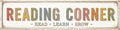 Reading Corner Metal Sign 4x16in Literary Plaque for Library Study Wall Decor