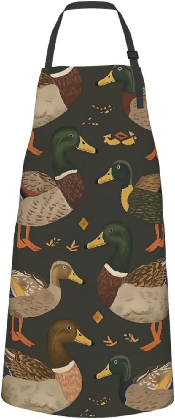 Serene Swan In Stream Adjustable Waterproof Apron Work Cooking Apron With Pockets For Men Women