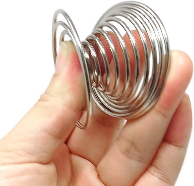 Honbay 4PCS Stainless Steel Spring Wire Tray Egg Cups Holder Serving Cup Egg Tray for Egg (silver)