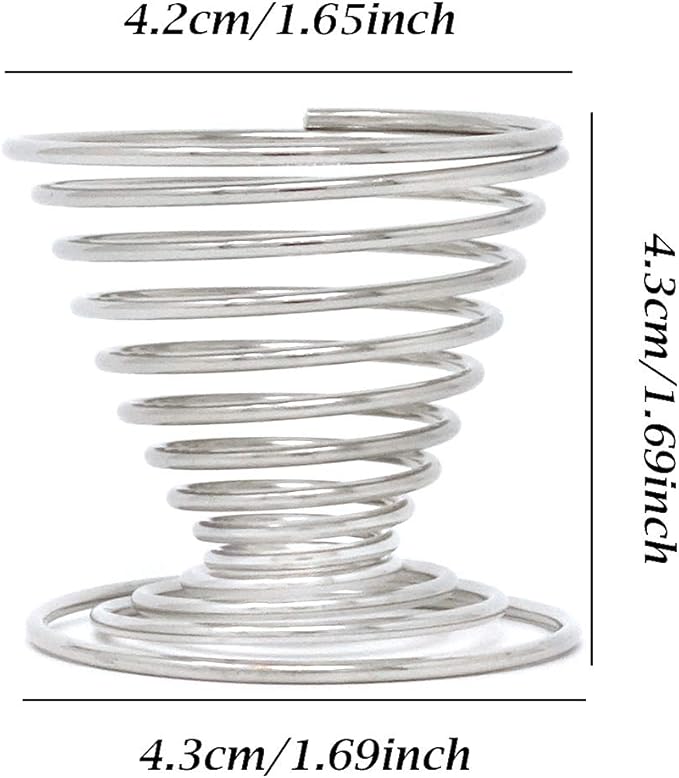 Honbay 4PCS Stainless Steel Spring Wire Tray Egg Cups Holder Serving Cup Egg Tray for Egg (silver)