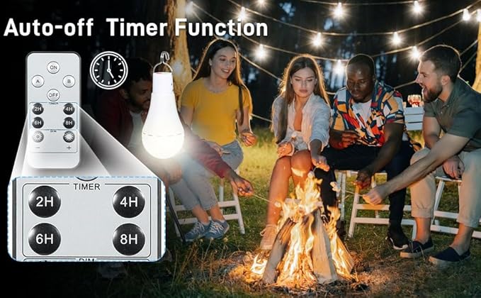 Solar Chicken Coop Light with Timer, 350LM 4 Modes Automatic Timer 2/4/6/8 Hours, USB Rechargeable, Waterproof Camping Tent Hiking Hurricane Outdoor Indoor Emergency LED Light (4)